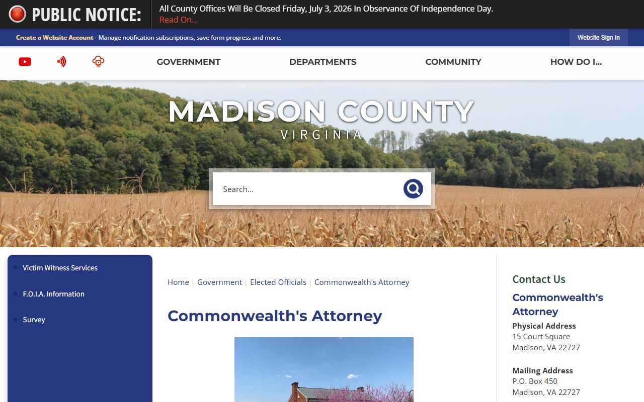 Madison County Commonwealth's Attorney court records after arrest source