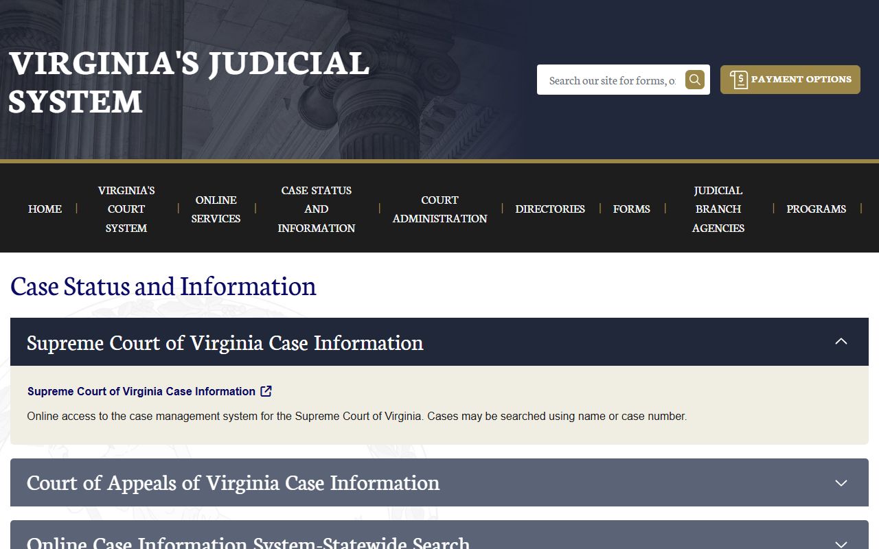 Virginia court case portal for Madison County court records after a jail arrest